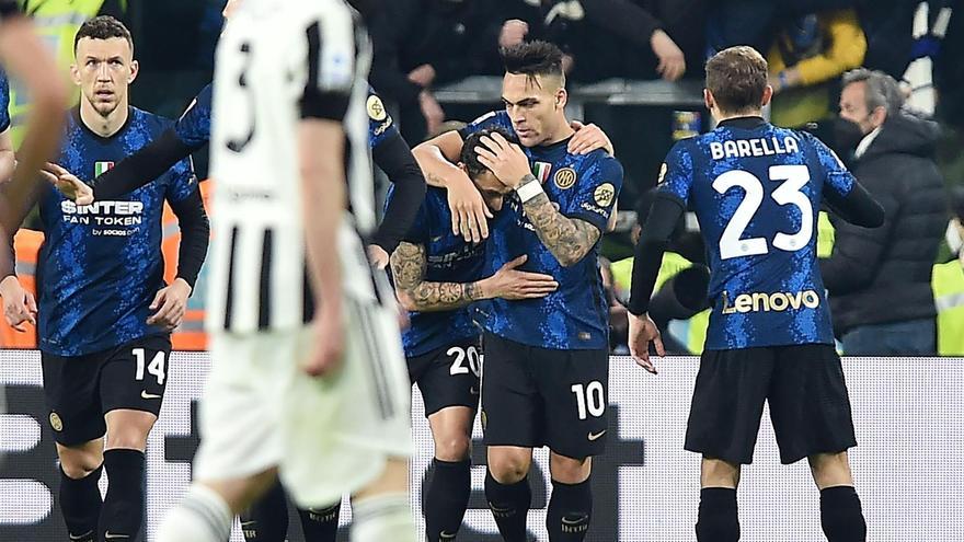 Acción del partido Inter vs Juventus.