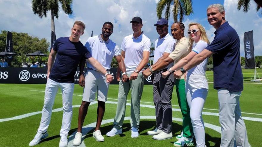 Lewis Hamilton y Tom Brady hicieron equipo en partido de golf en Miami