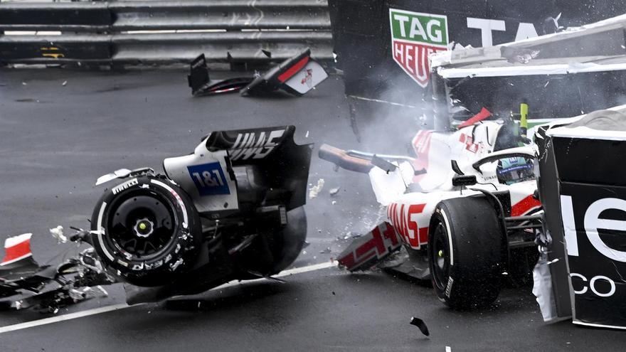 Afortunadamente el piloto de Haas salió sin daños físicos, pero tuvo que abandonar.